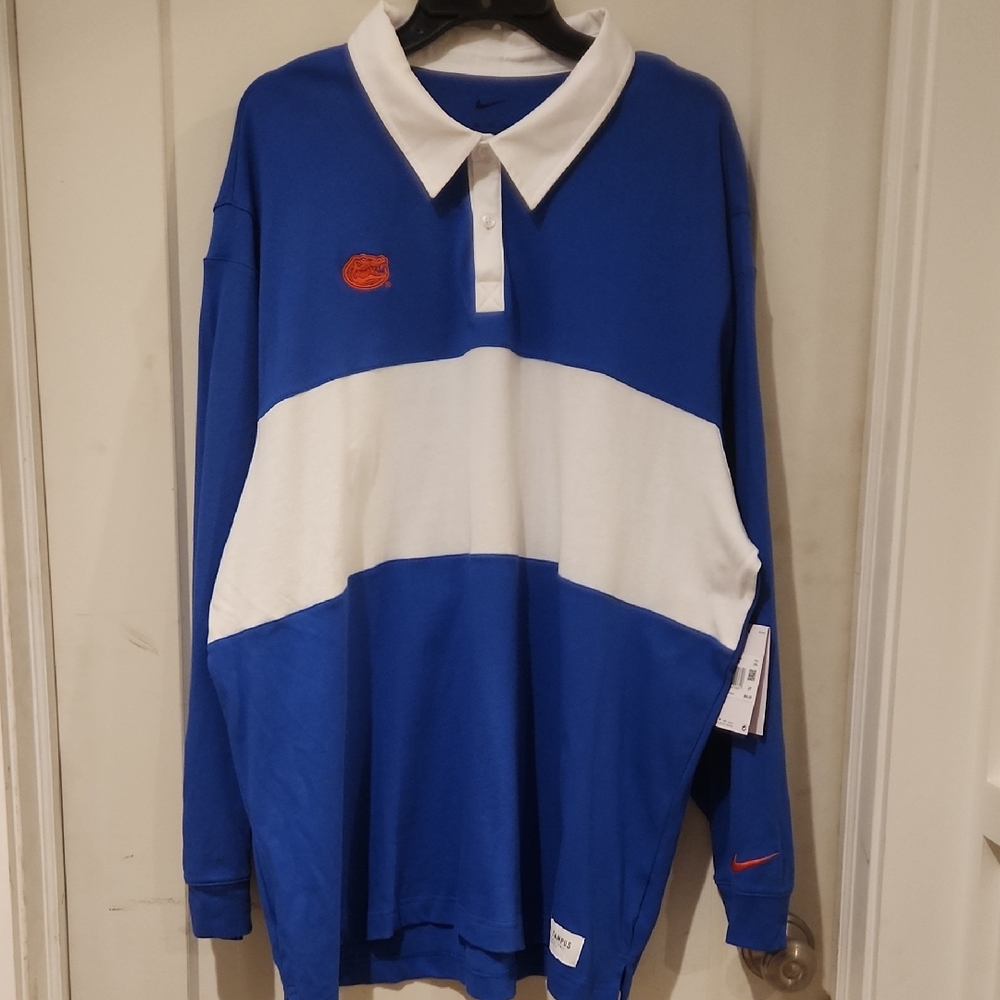 Florida Gators Nike Royal Blue and White Polo Shirt.